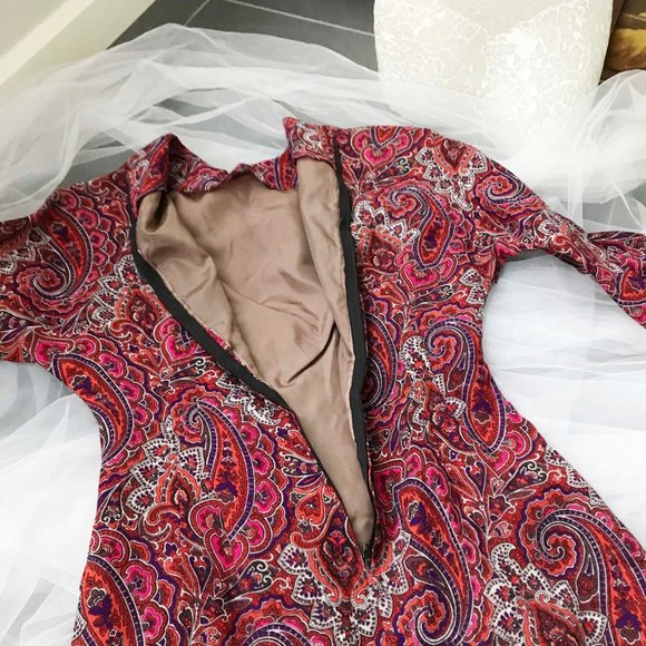 Vintage 70s psychedelic paisley midi dress - Picture 7 of 8